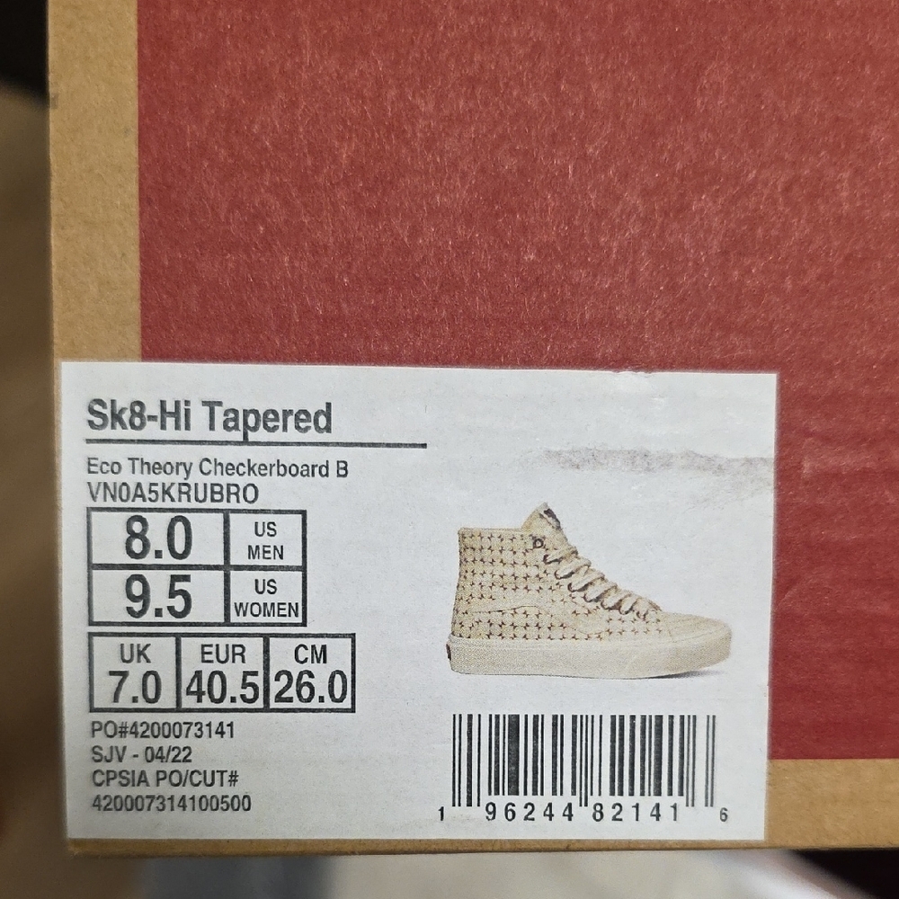 Vans Sk8-Hi Eco Theory Natural Canvas Men’s 8 Women’s 9.5 - Picture 2 of 6
